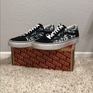 Floral old school vans low tops